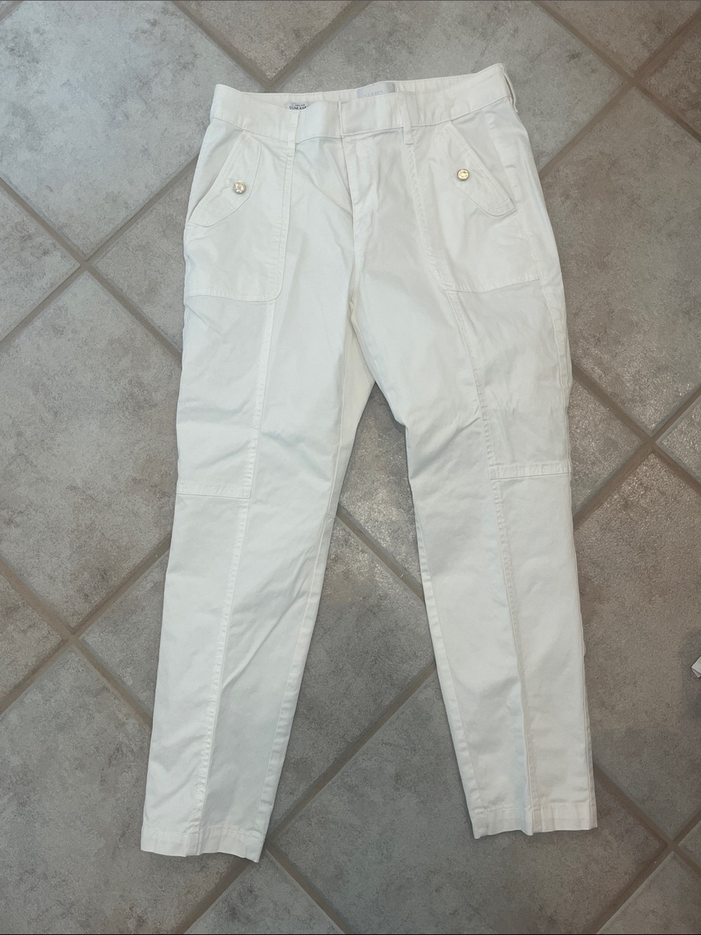 White House Black Market White Button-Front Pants